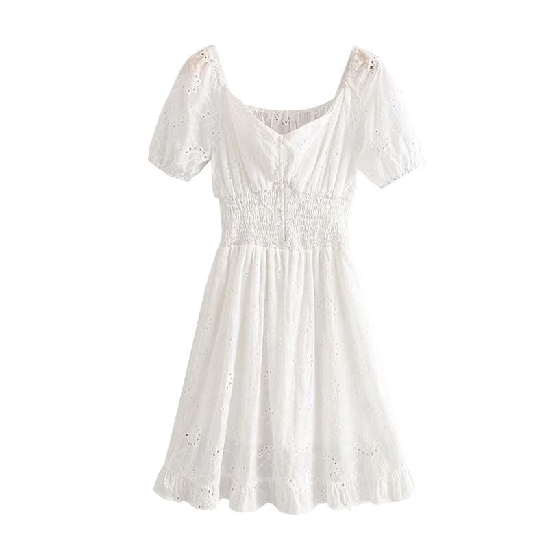 FASHION V-NECK MINI DRESS - Polyester & Cotton Casual Dress