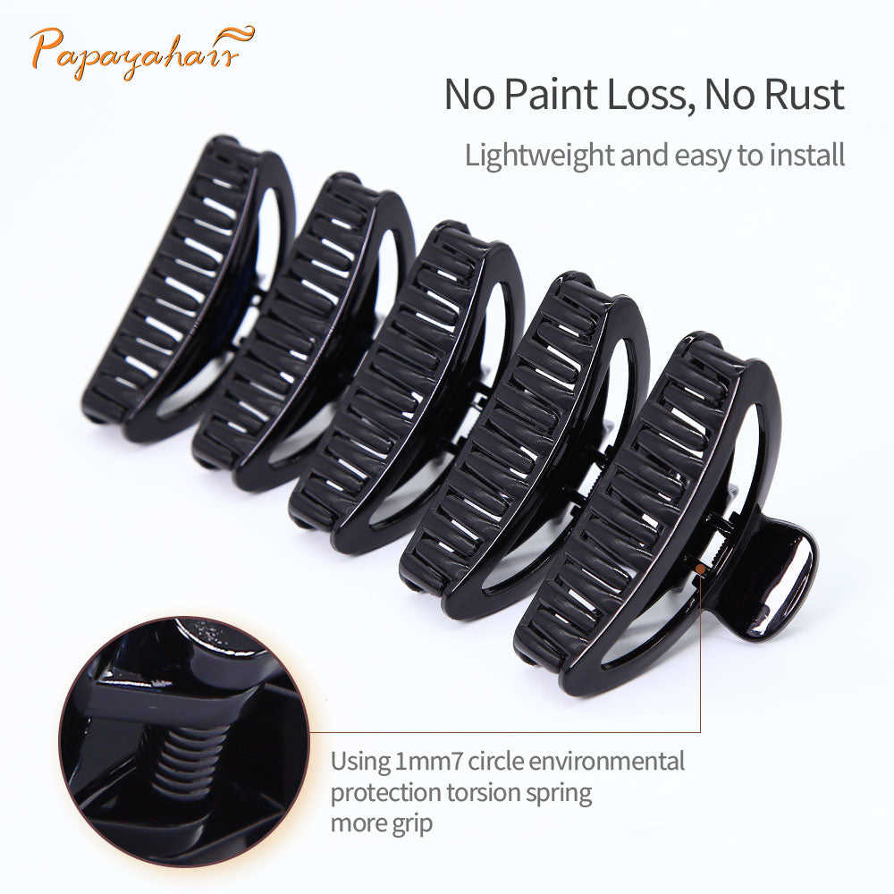 Black Big Alligator Hair Claw Clips For Women