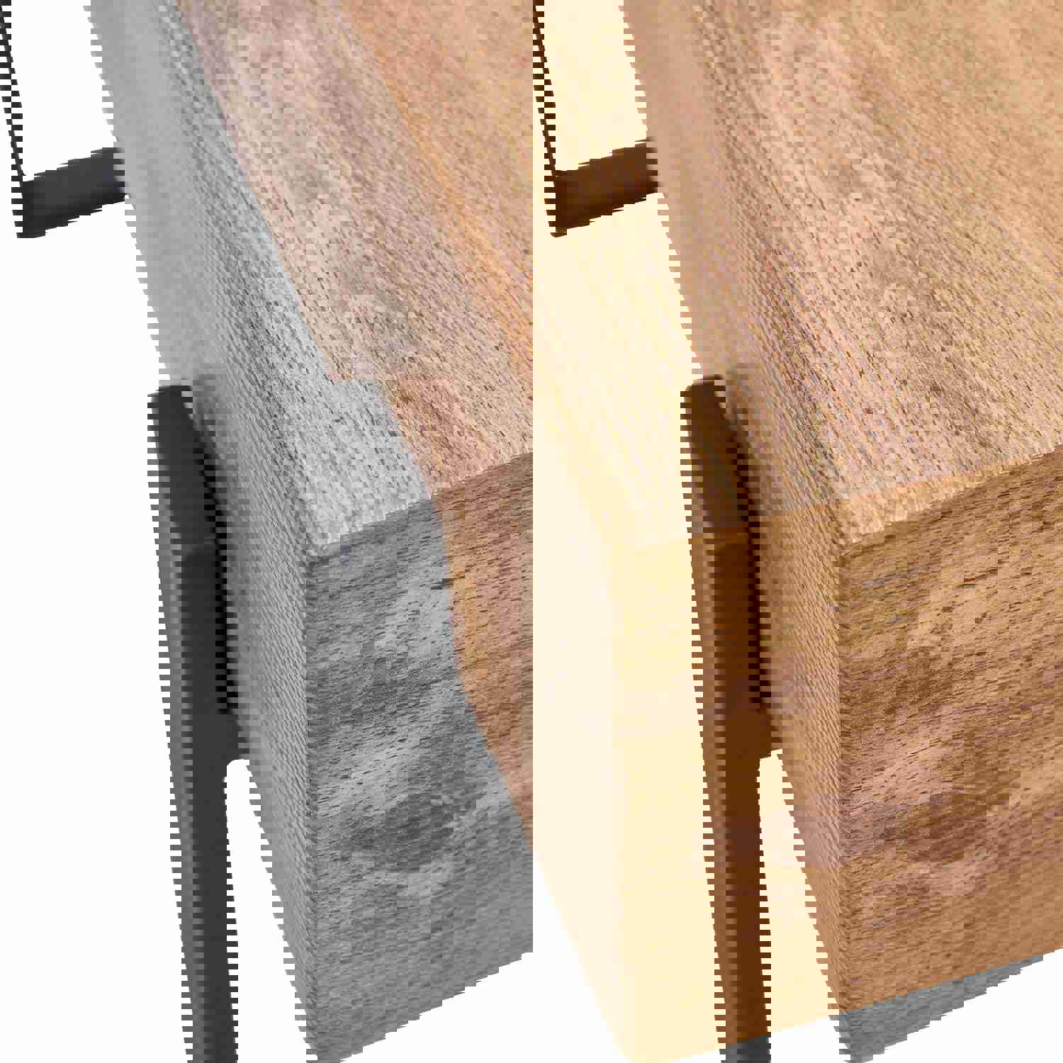 59 Inch Modern Dining Table, Rectangular Wooden Table Top with Metal Base for Dining Room, Home Office, Living Room