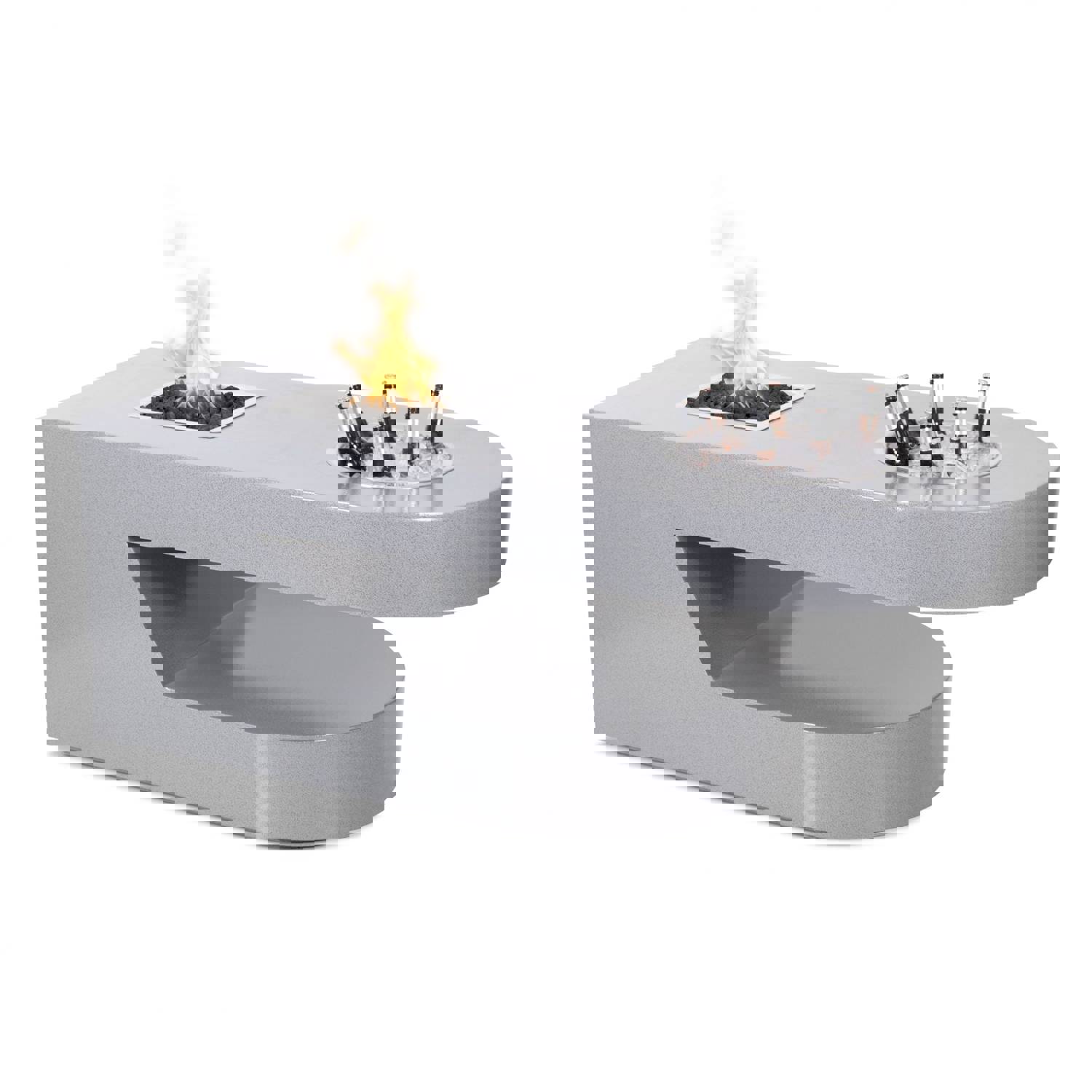 The Outdoor Plus 60 Rectangular Dana Fire Table - Corten Steel