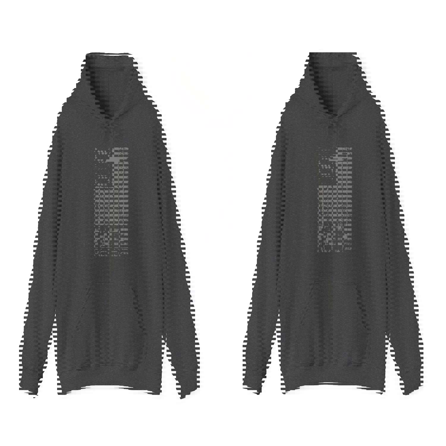 USA Flag Patriotic American Hooded Sweatshirt - Faith Over Fear Prayer Pullover Hoodie