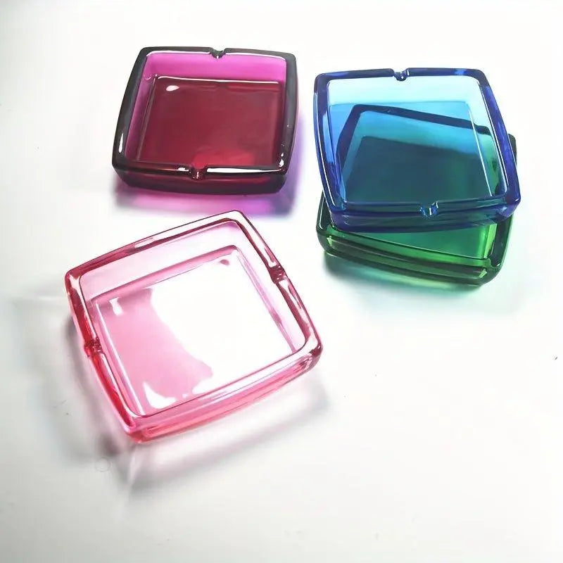 1pc Square Glass Ashtray for Living Room, Restaurant, Hotel