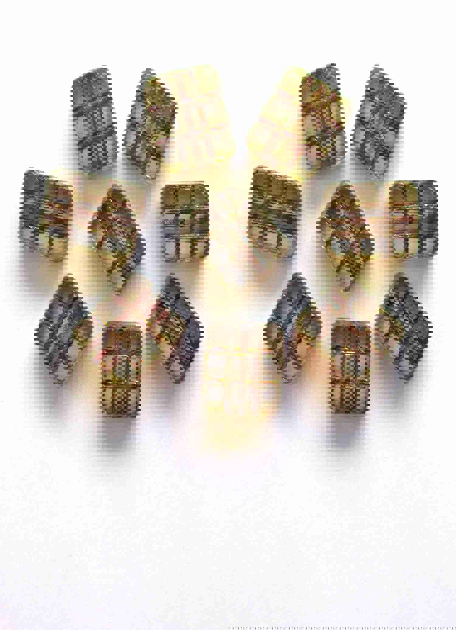 Five 15x13mm Czech Glass Square Beads - Crystal Clear Picasso Finish