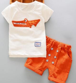 BibiCola Baby Boys Summer Clothing Set - Short Sleeve Shirts + Denim Shorts