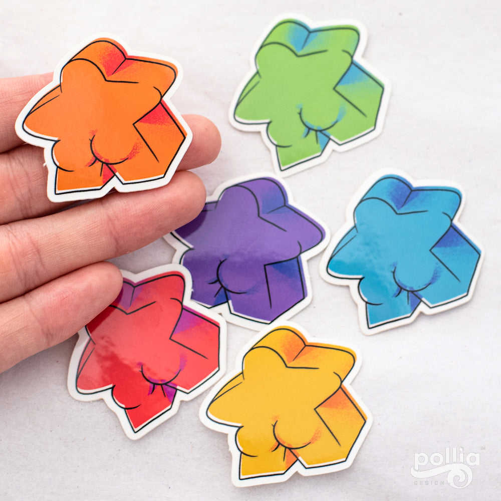 Meeple Butt Sticker - Fun Board Game Accessory