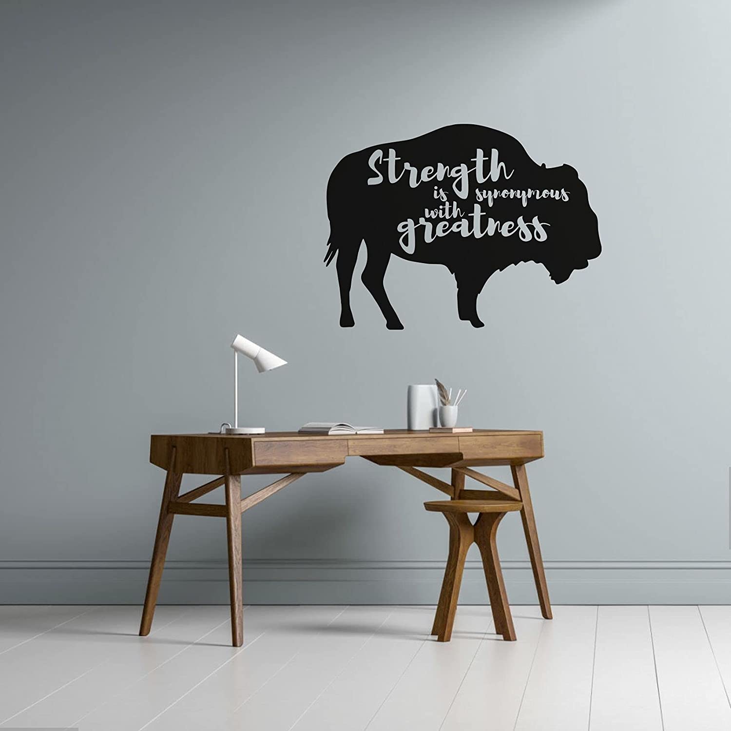 Animal Life Quote Vinyl Wall Sticker Decal - Strength Buffalo Motivation Quote