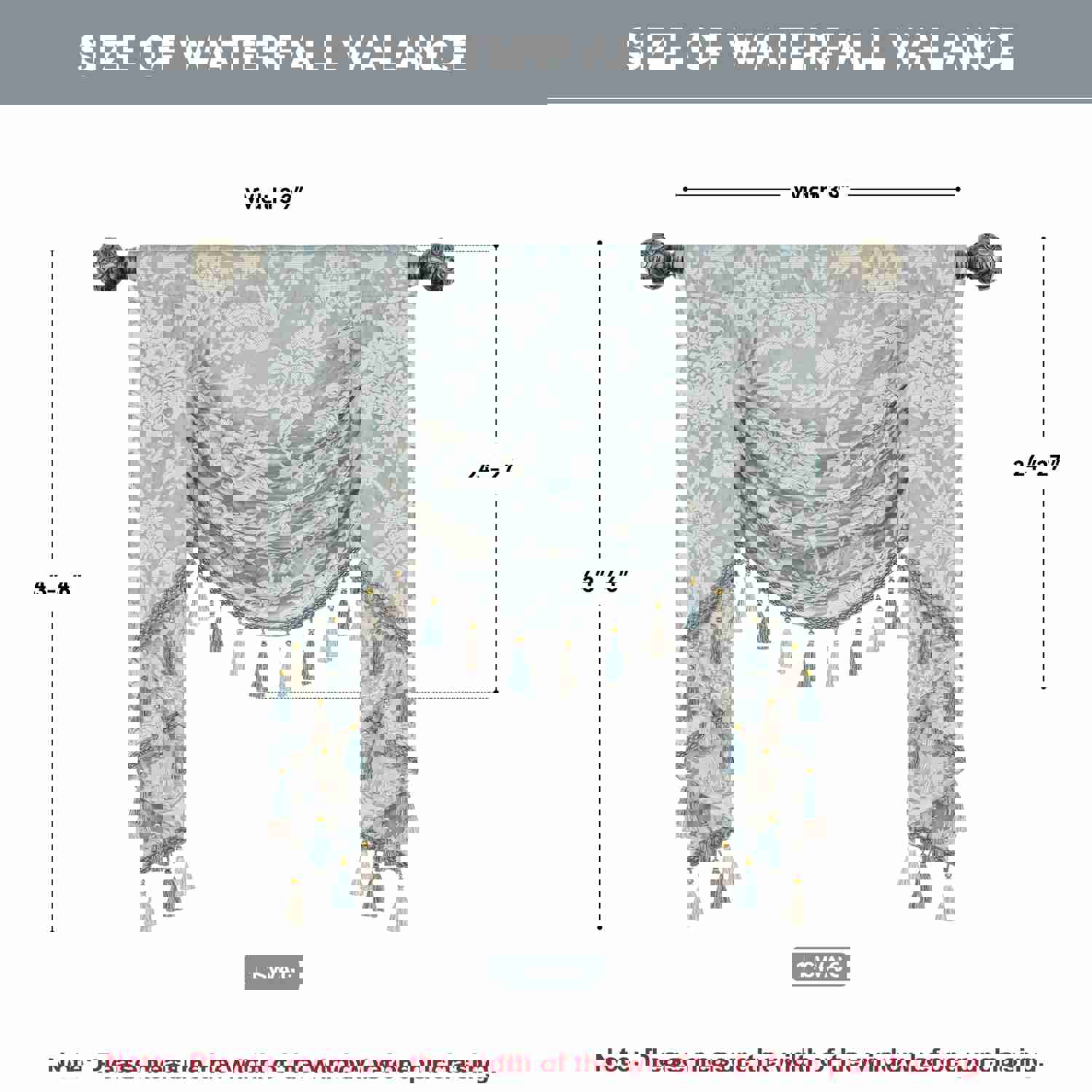 Canterbury Swag Valance with Beige Embroidery