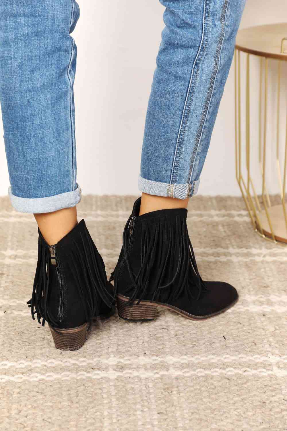 Legend Womens Fringe Cowboy Western Ankle Boots