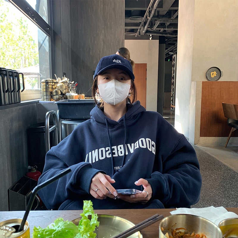 Trizchlor Women's Vintage Grey Street Sweatshirt Hoodie - Oversize Casual Long Sleeve Top