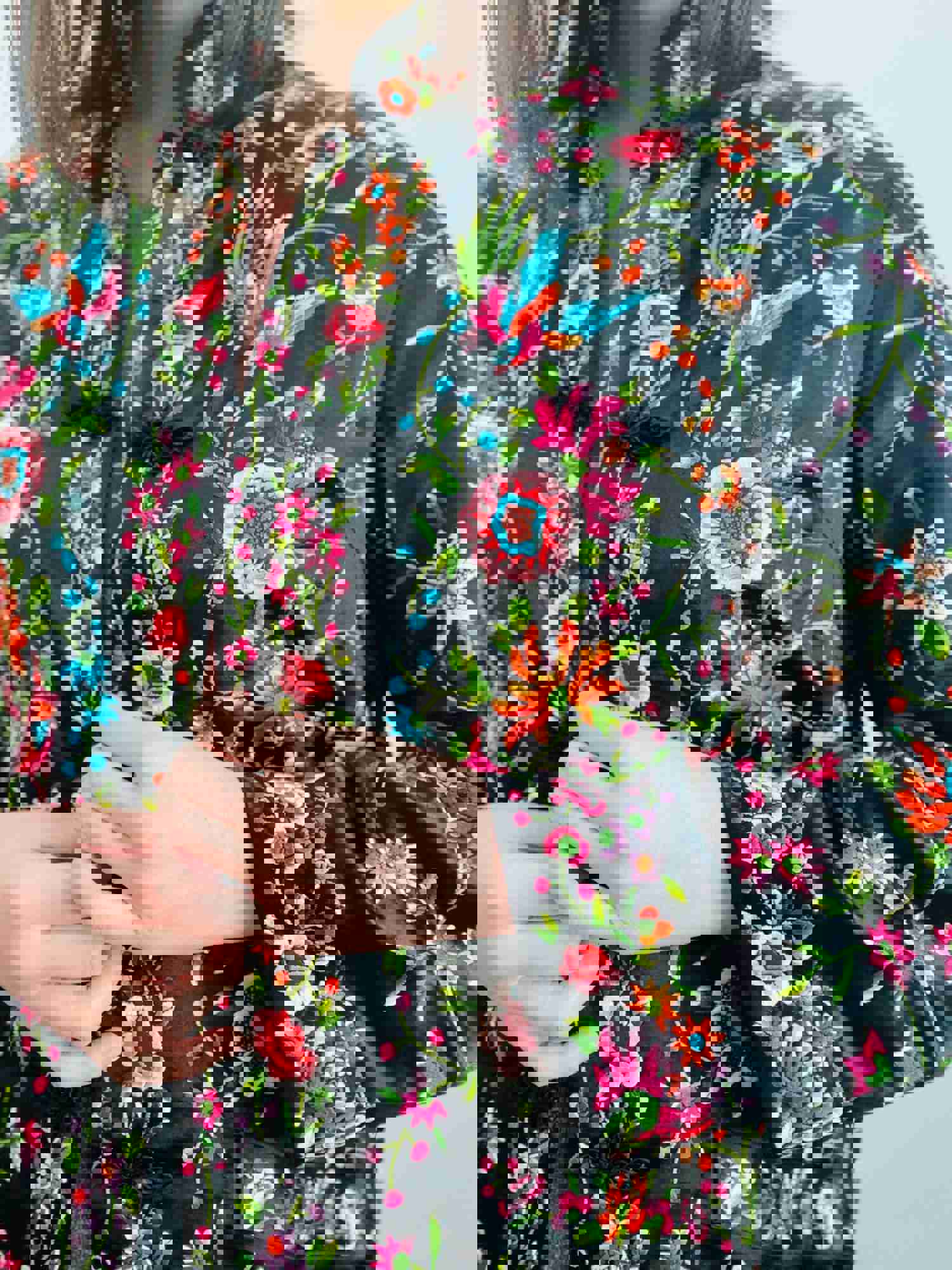 Vintage Chinese Floral Embroidered Jacket - Colorful Statement Piece