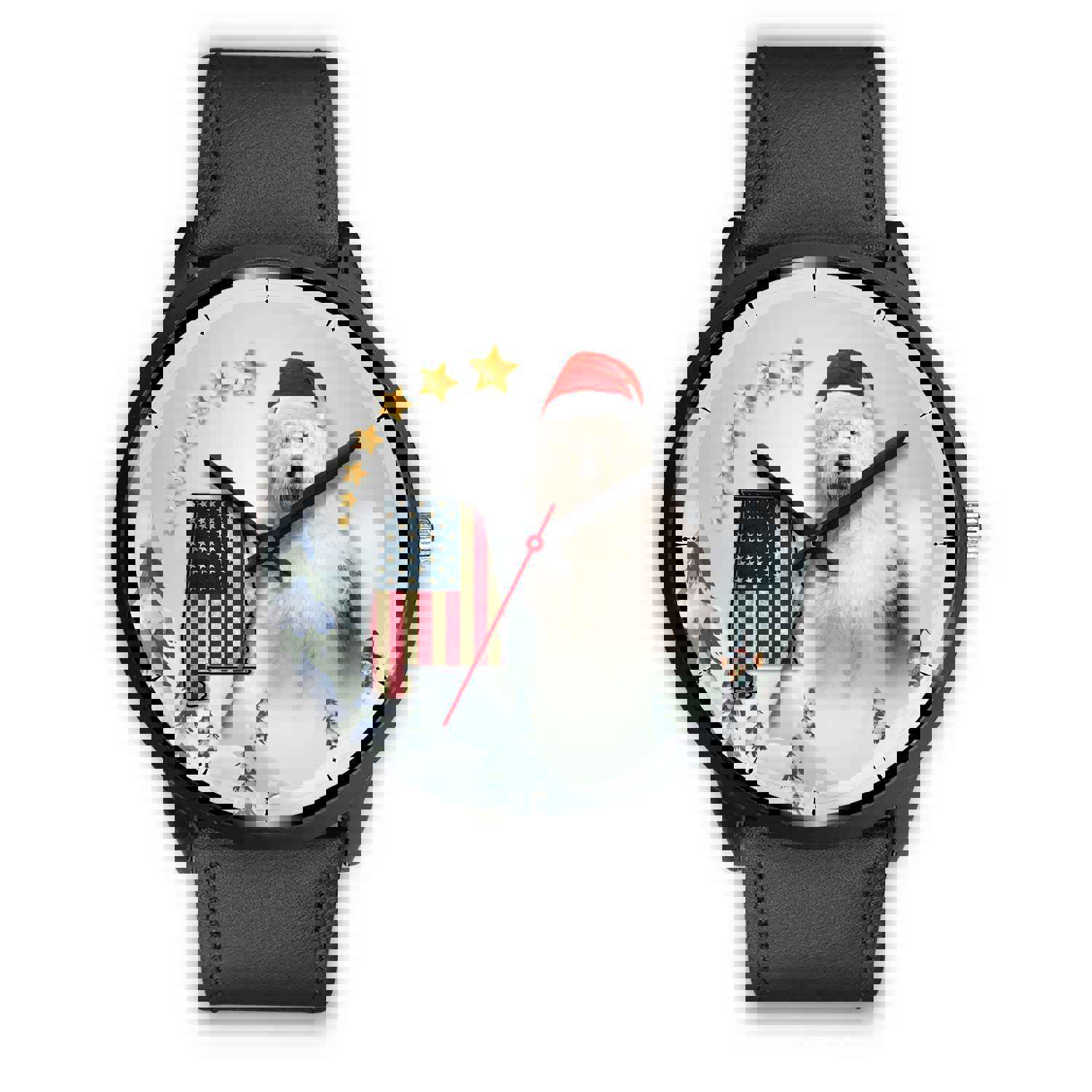 Old English Sheepdog Alabama Christmas Wrist Watch