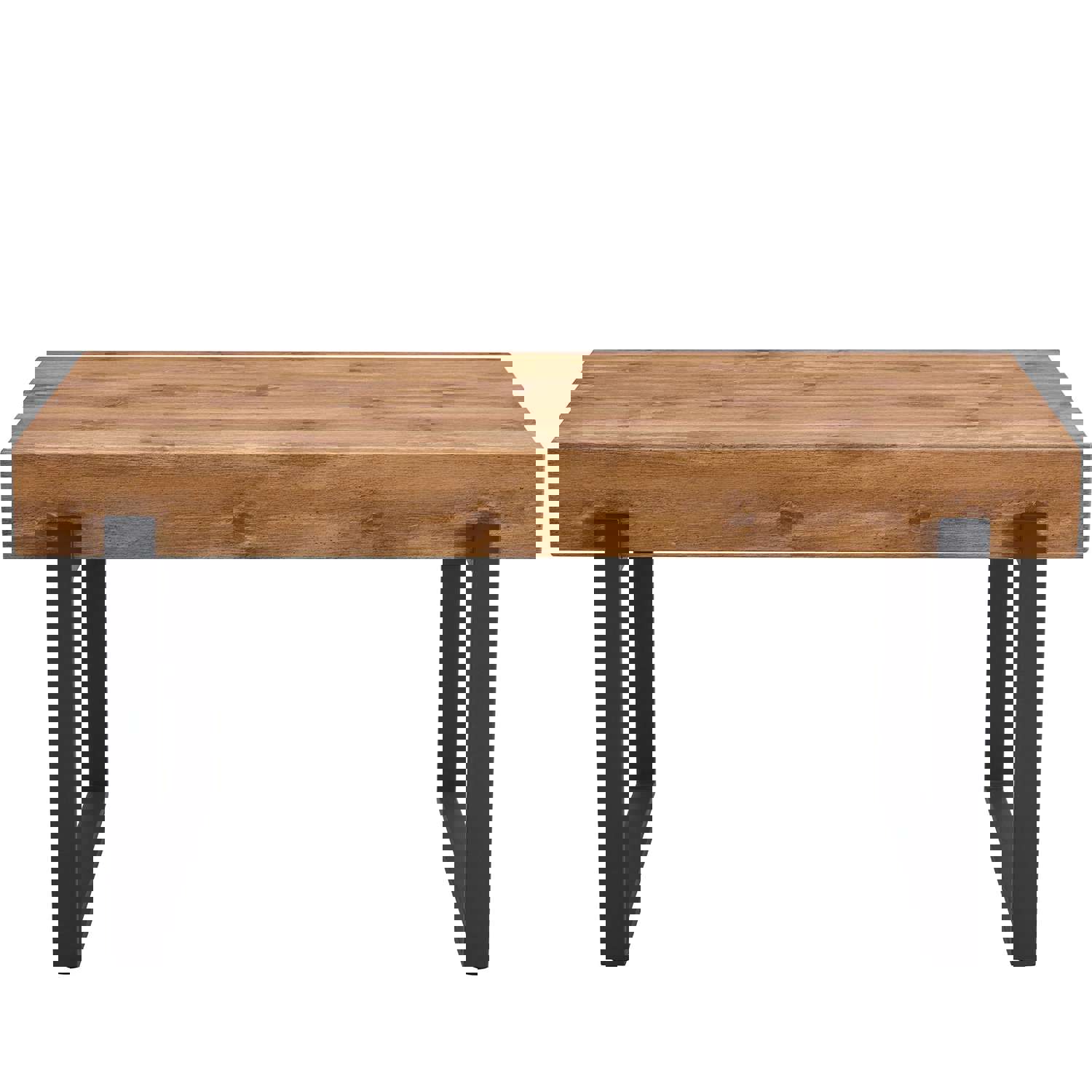 59 Inch Modern Dining Table, Rectangular Wooden Table Top with Metal Base for Dining Room, Home Office, Living Room