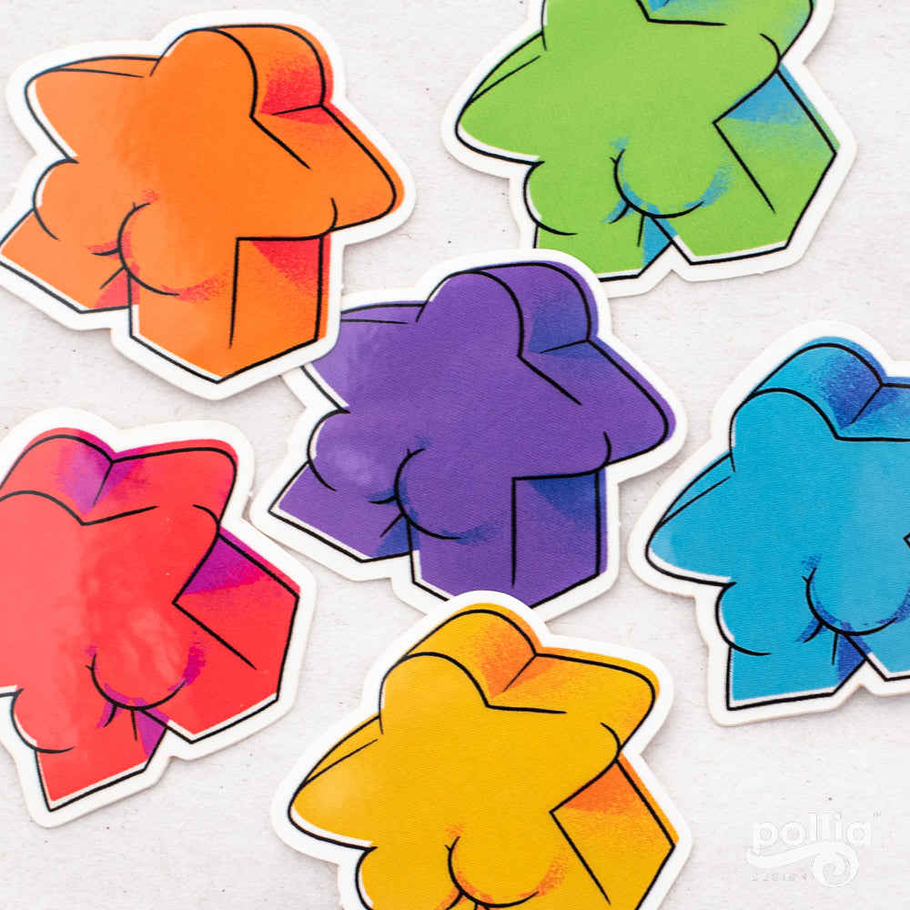 Meeple Butt Sticker - Fun Board Game Accessory