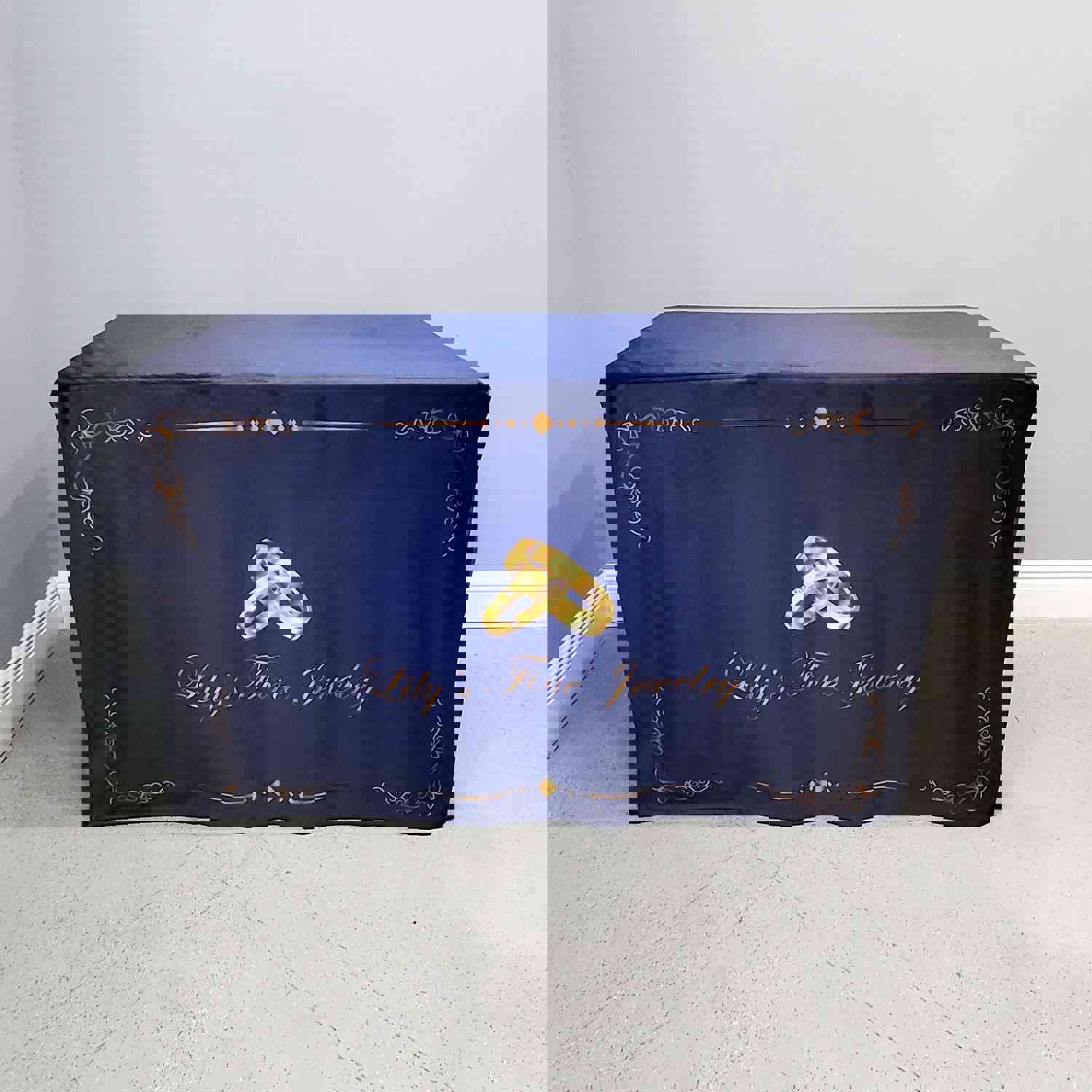 4 Custom Printed Velvet Fitted Table Cover - All Over Print