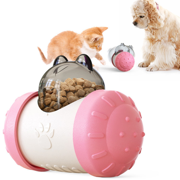 Interactive Dog Treat Leaking Toy with Wheel for Puppies and Cats