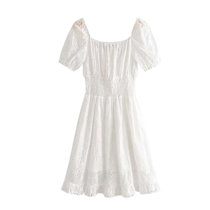 FASHION V-NECK MINI DRESS - Polyester & Cotton Casual Dress