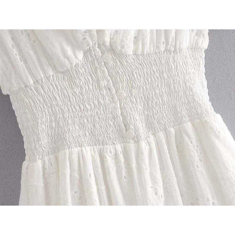 FASHION V-NECK MINI DRESS - Polyester & Cotton Casual Dress