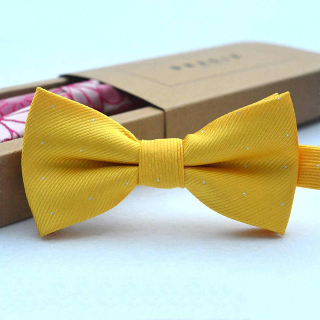 Children Bow Tie for Baby Boy - Solid Color Gentleman Shirt Neck Tie with Dot Pattern