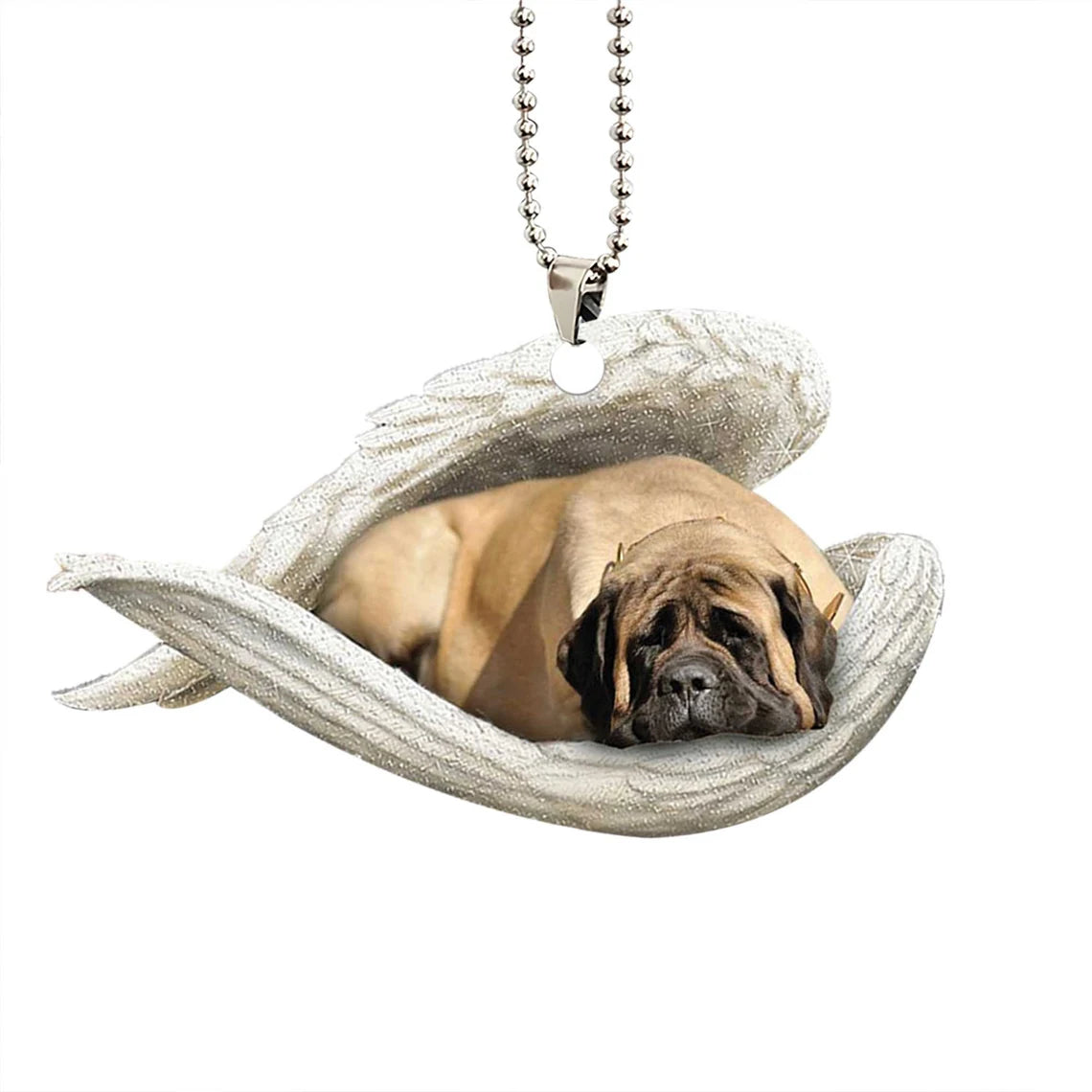 English Mastiff Sleeping Angel Wing - Memorial Dog Lover Rear View Mirror Car Accessory