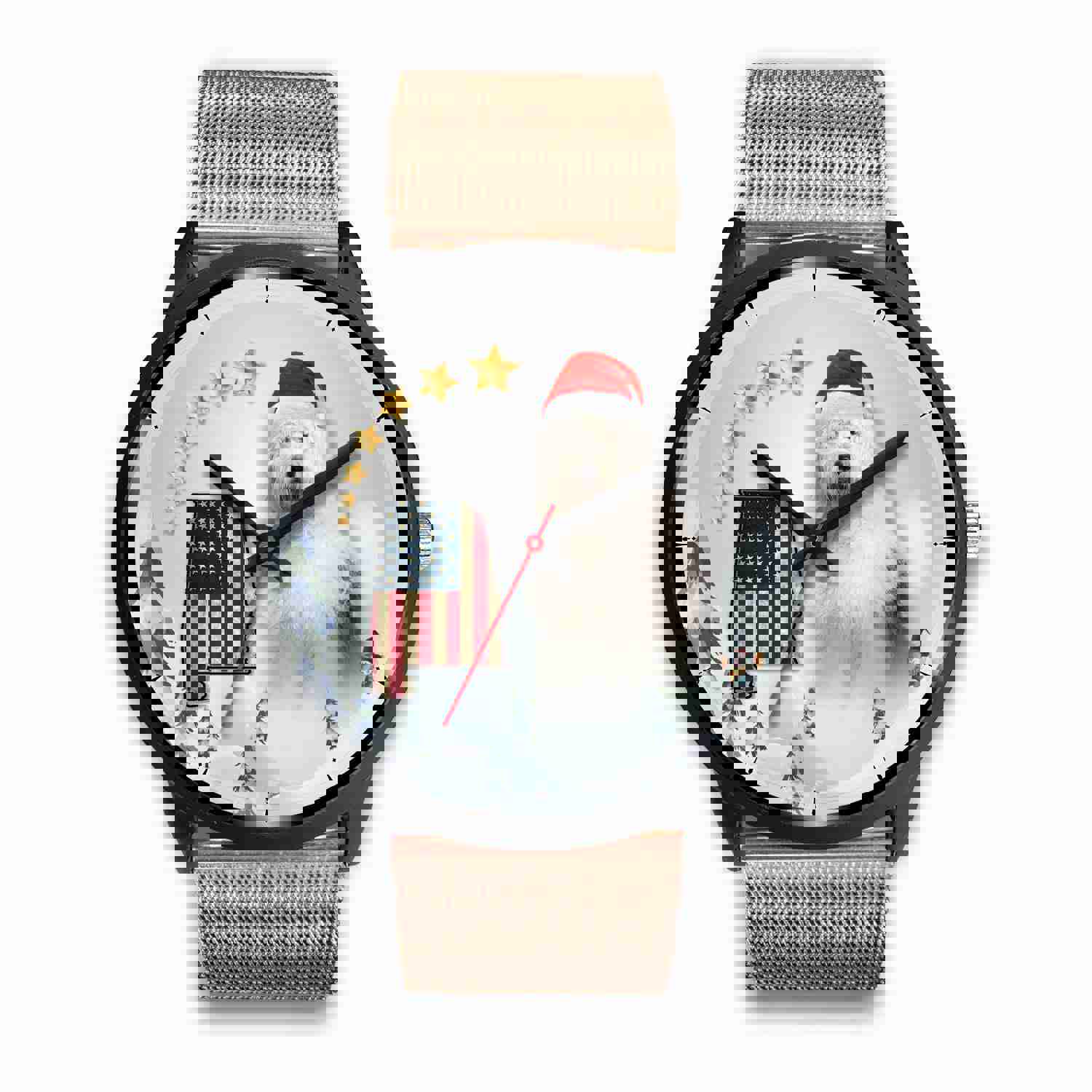 Old English Sheepdog Alabama Christmas Wrist Watch
