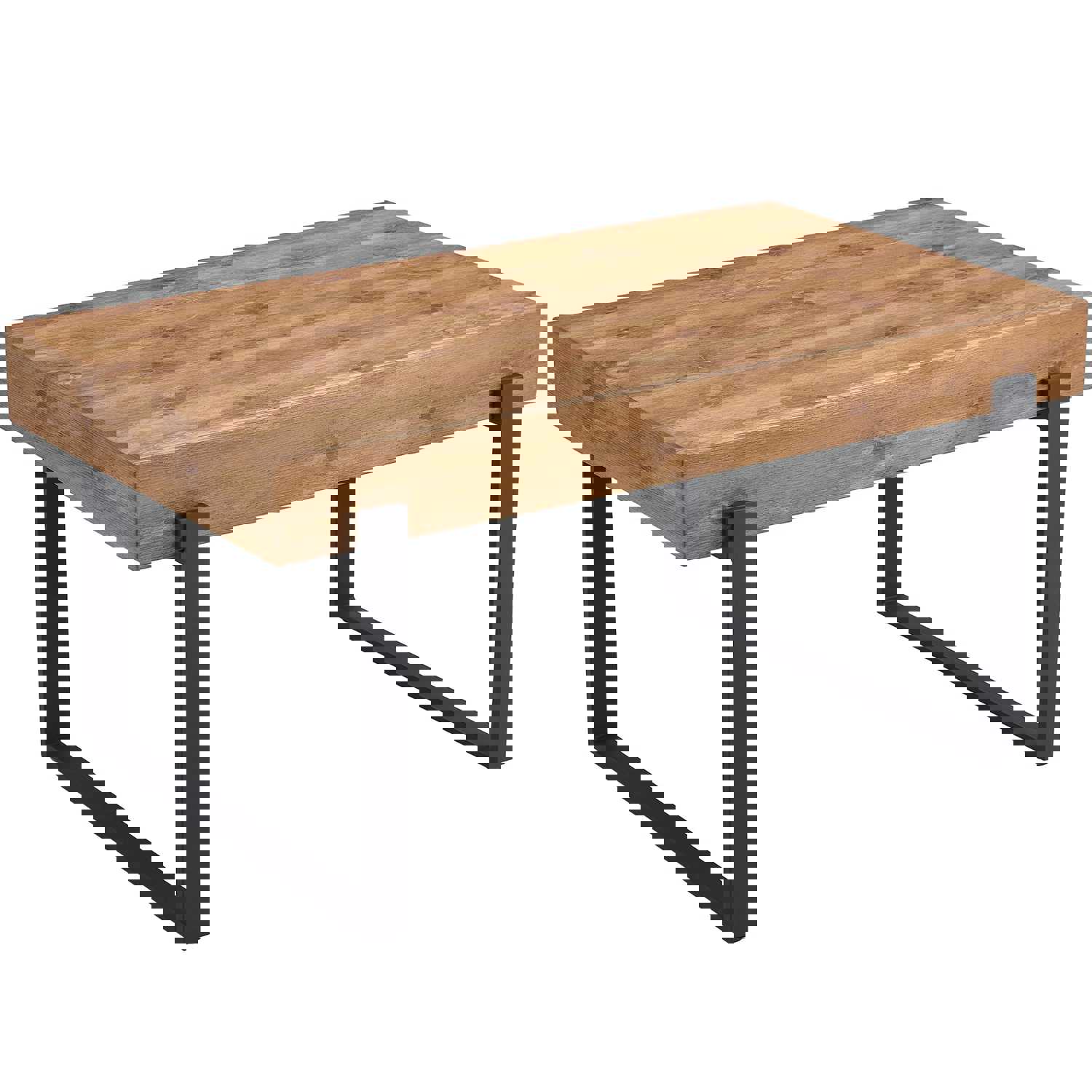 59 Inch Modern Dining Table, Rectangular Wooden Table Top with Metal Base for Dining Room, Home Office, Living Room