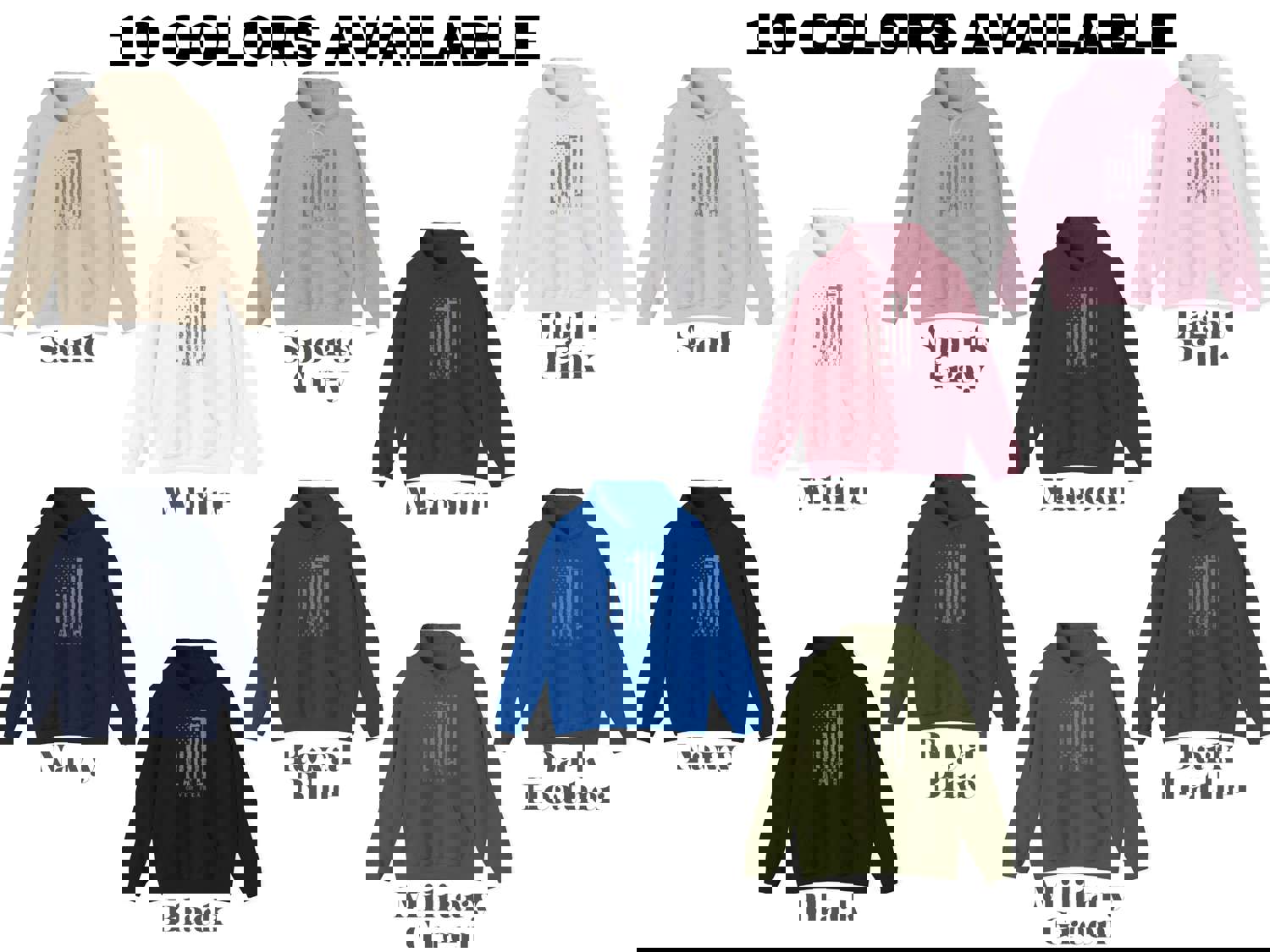 USA Flag Patriotic American Hooded Sweatshirt - Faith Over Fear Prayer Pullover Hoodie