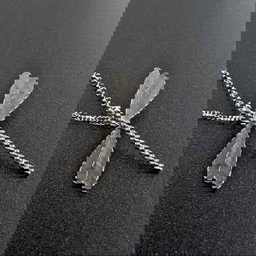 Handmade Sterling Silver Dragonfly Earrings and Pendant Set