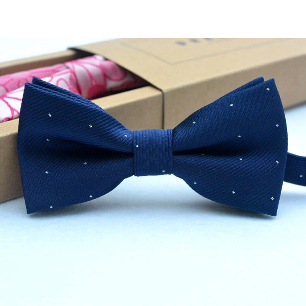 Children Bow Tie for Baby Boy - Solid Color Gentleman Shirt Neck Tie with Dot Pattern