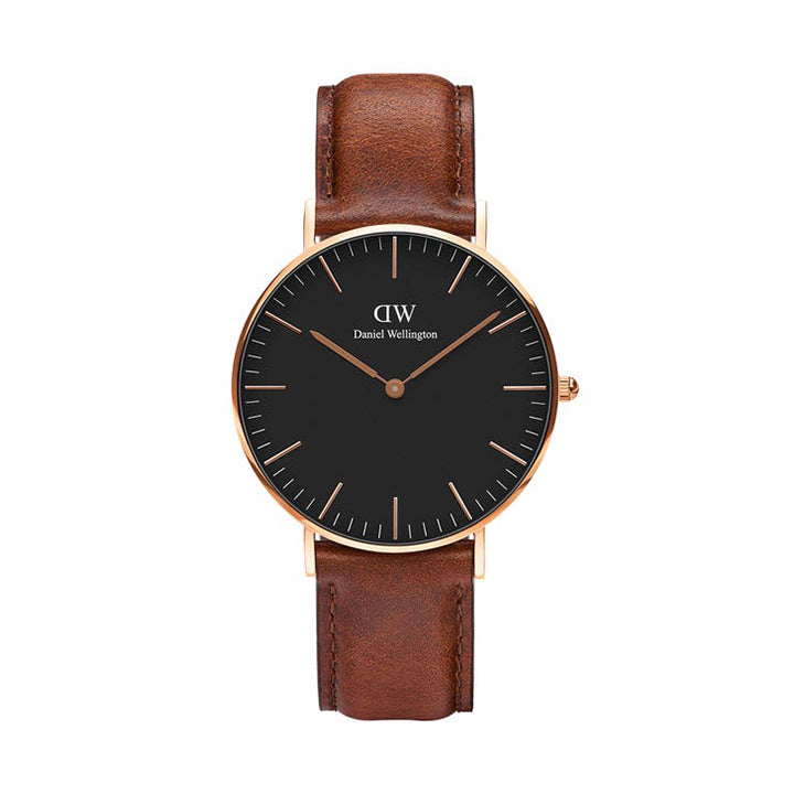 Classic Black St Mawes Watch Rose Gold 36mm