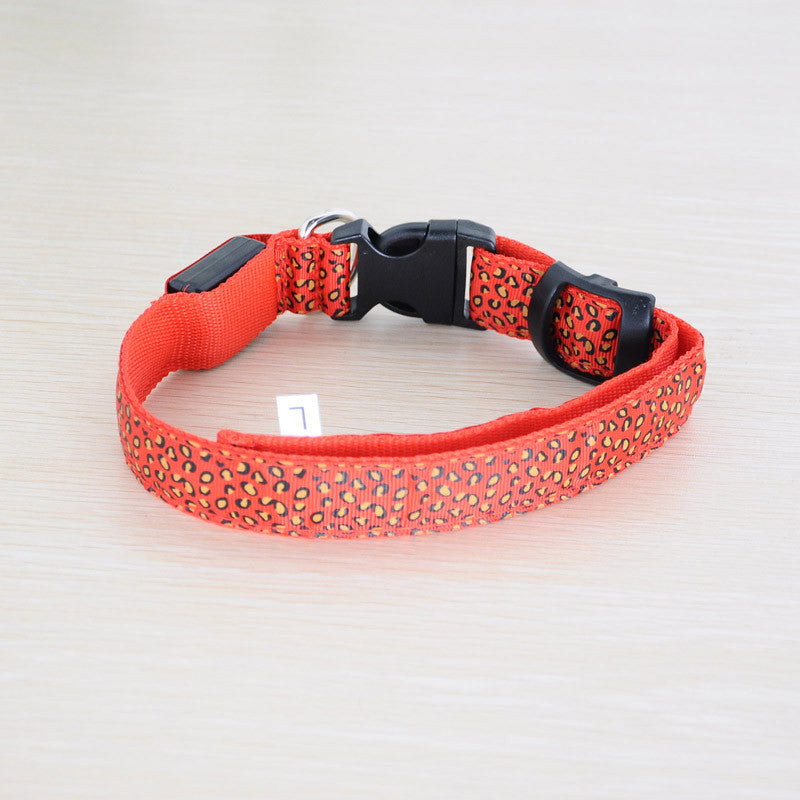 Nylon LED Dog Collar with Night Safety Flashing Light for Small, Medium, Large Dogs