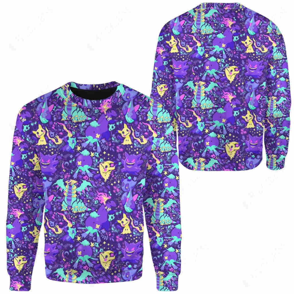 PKM Ghost Seamless Pattern Custom Sweatshirt - Lightweight & Comfortable