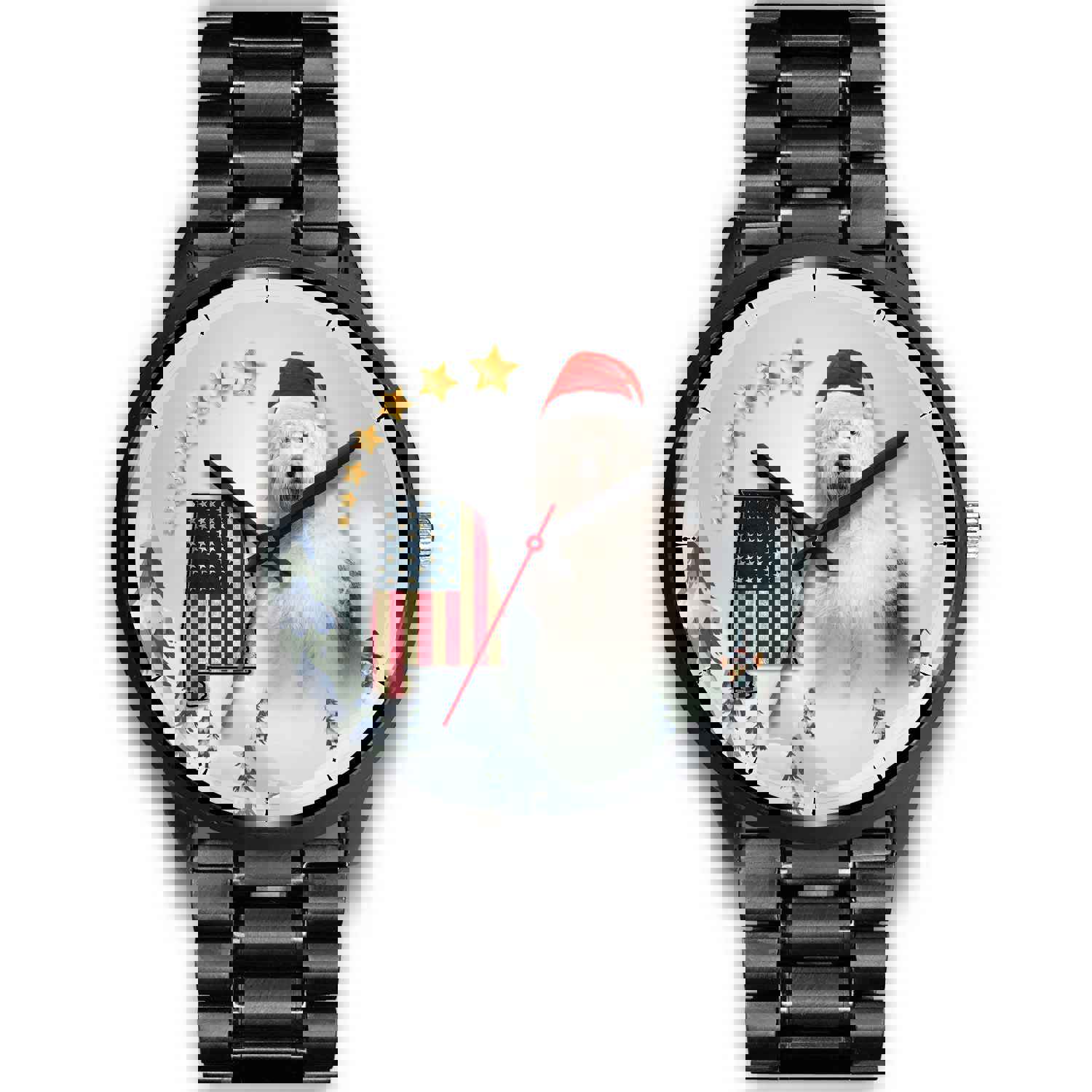 Old English Sheepdog Alabama Christmas Wrist Watch