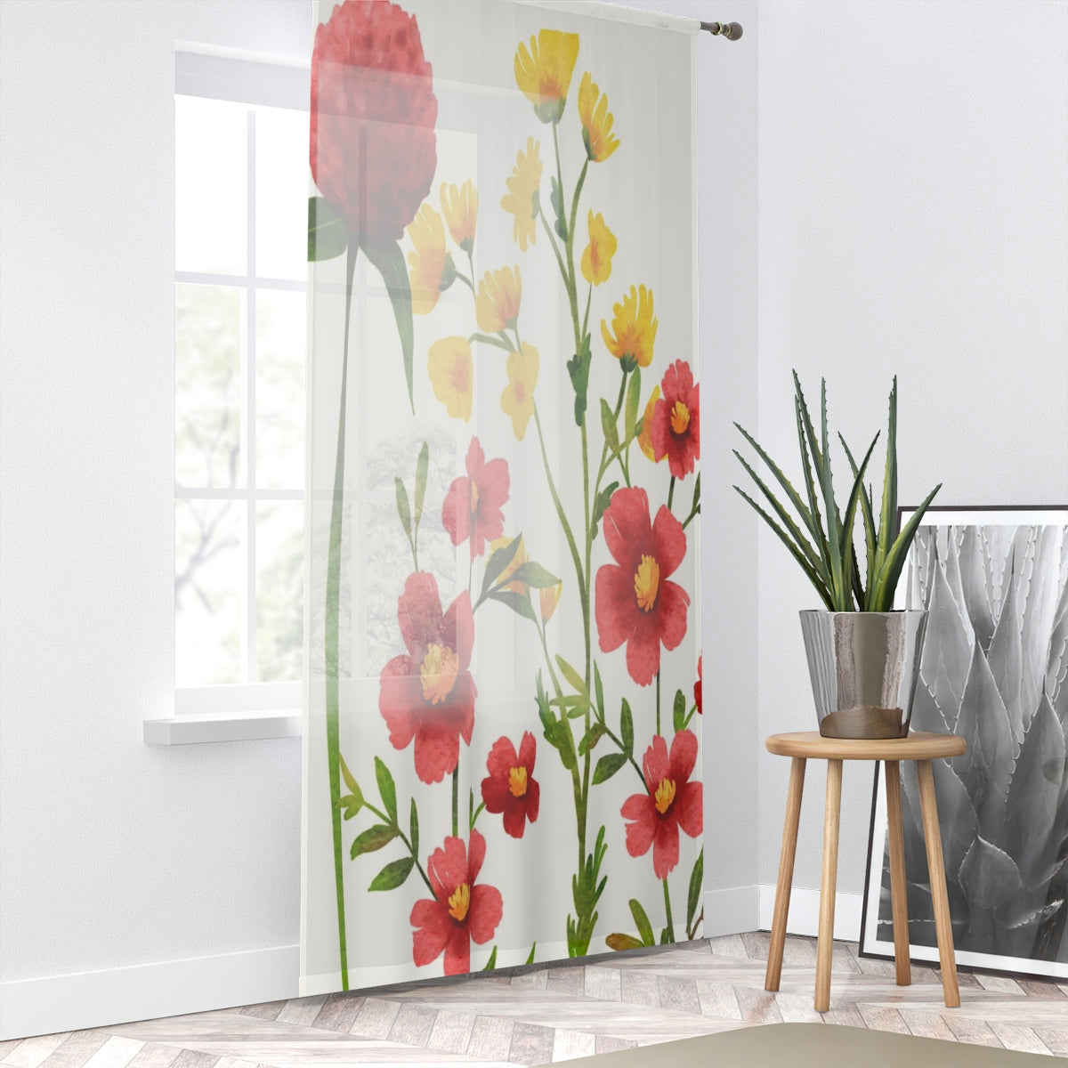 DANDELIONS & GUMPHRENA - SHEER Window Curtain