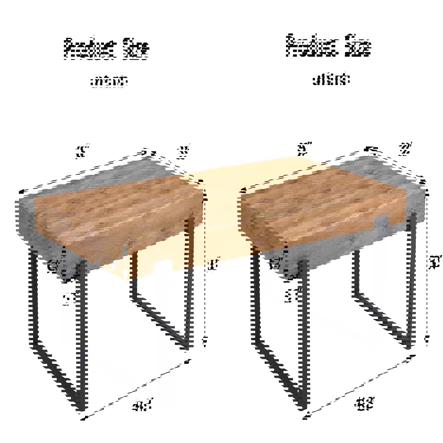 59 Inch Modern Dining Table, Rectangular Wooden Table Top with Metal Base for Dining Room, Home Office, Living Room