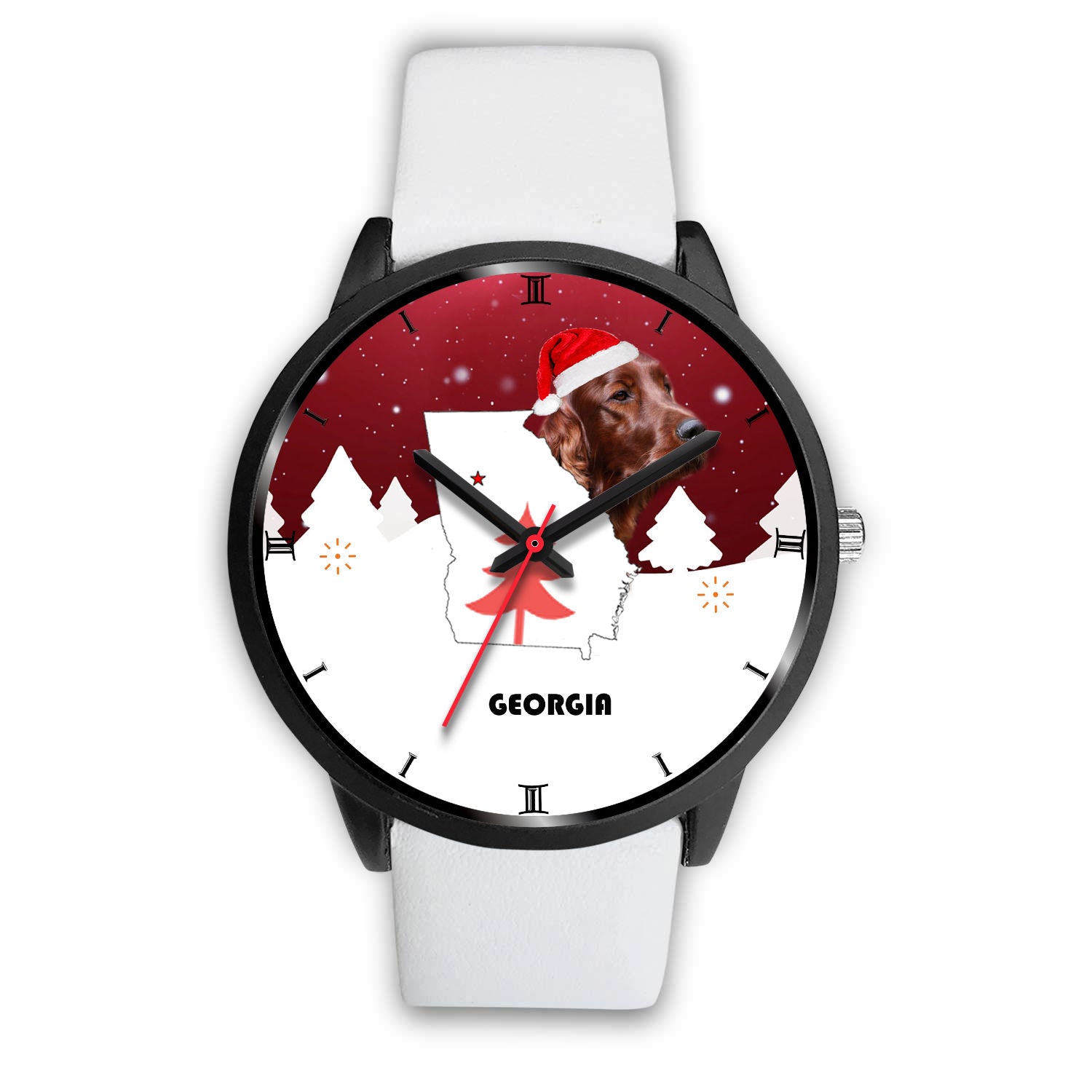 Irish Setter Dog Georgia Christmas Special Wrist Watch