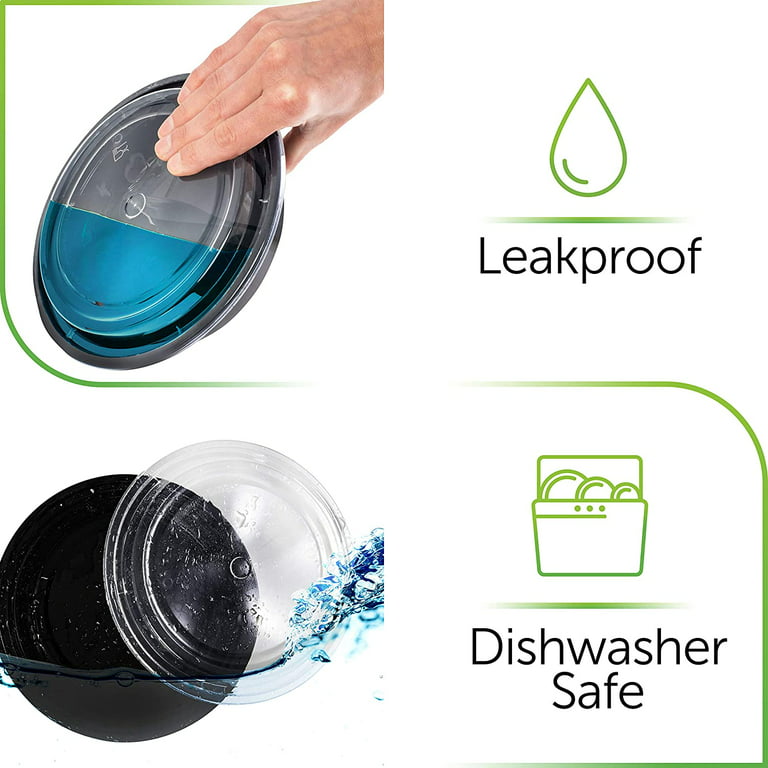 Prep Naturals - 10 Pack 24oz Disposable Meal Prep Containers with Lids, BPA-Free Plastic Food Storage