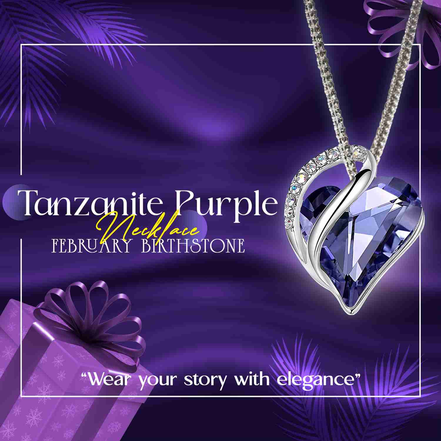 Infinity Love Heart Pendant - Sterling Silver Birthstone Necklace for Women