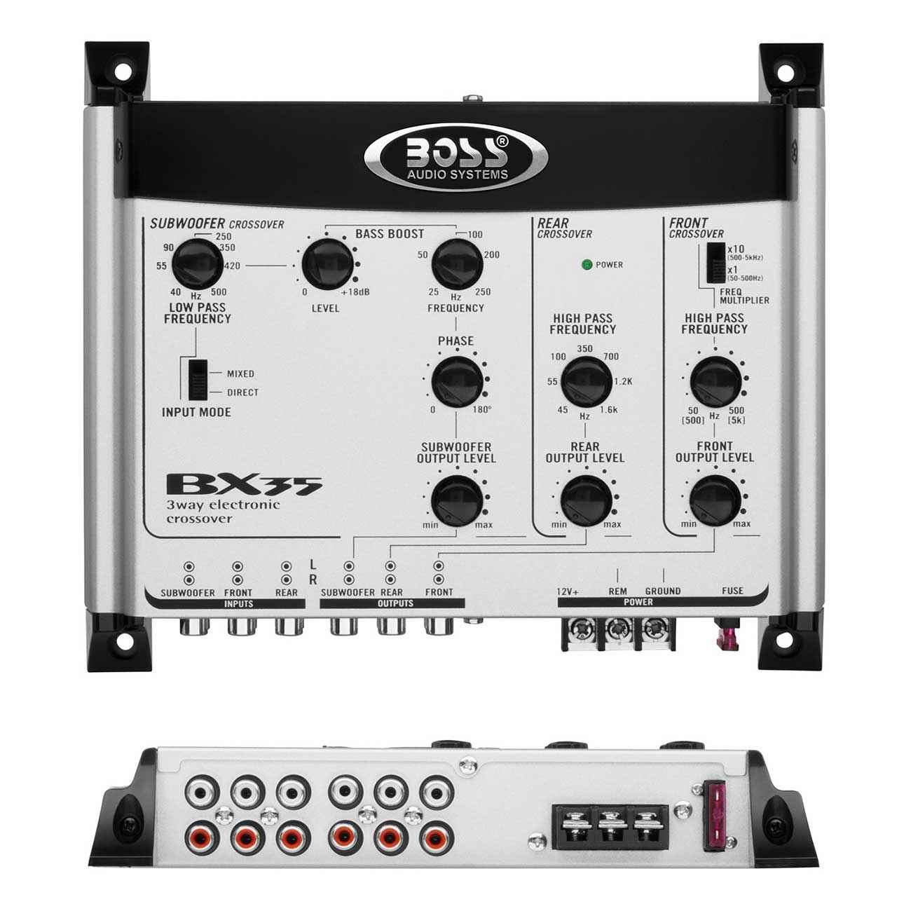 Boss Audio BX35 3-Way Pre-Amp Electronic Crossover with Subwoofer Phase and Bass Boost Control
