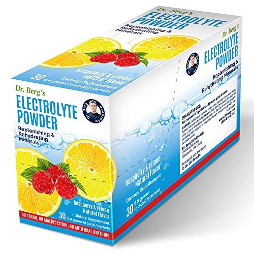 Dr. Berg's Electrolyte Powder Packets - Keto-Friendly Hydration Supplement with Raspberry Lemon Flavor (30 Counts)