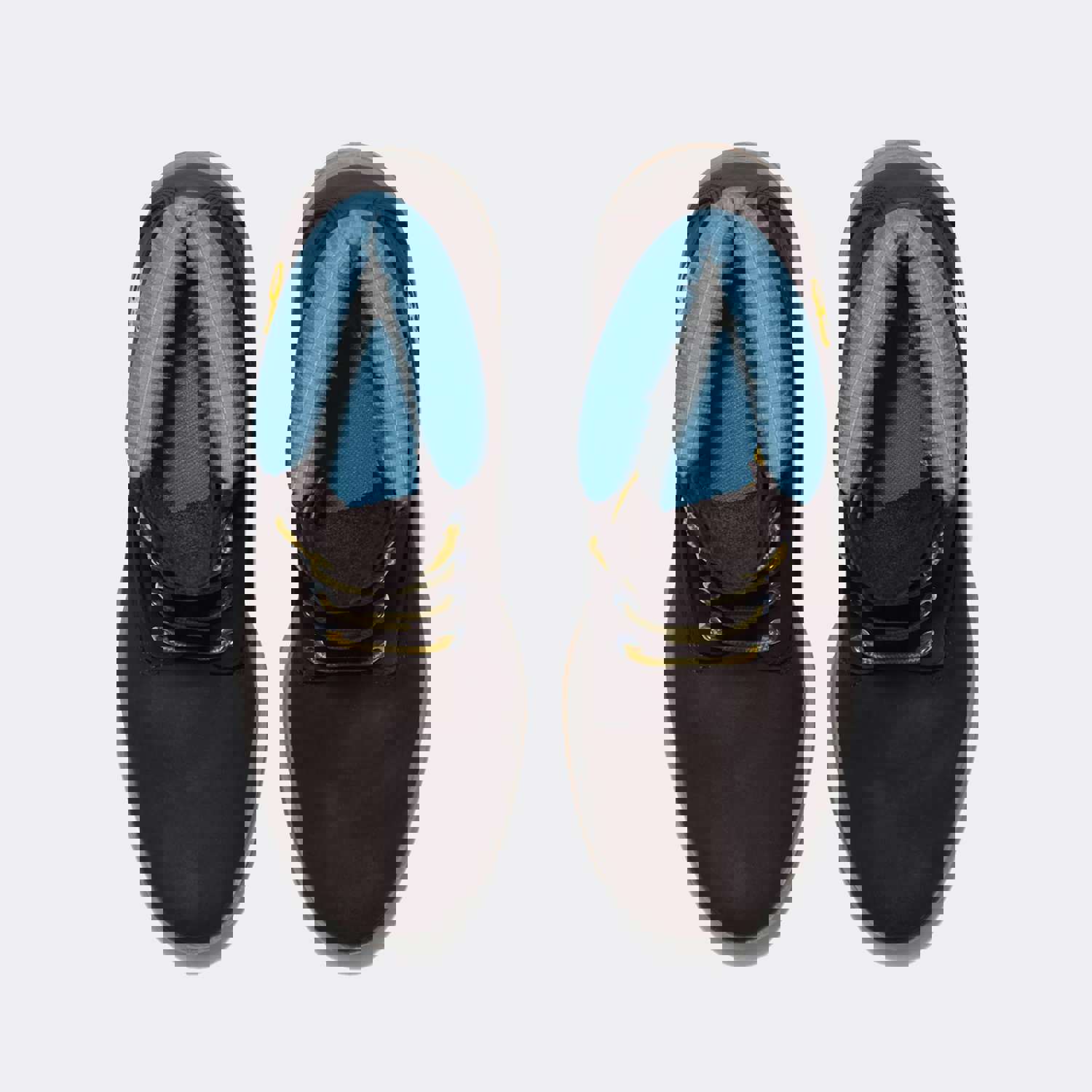 Men's Timberland Premium 6-Inch Waterproof Boots - Black Nubuck with Blue Accents