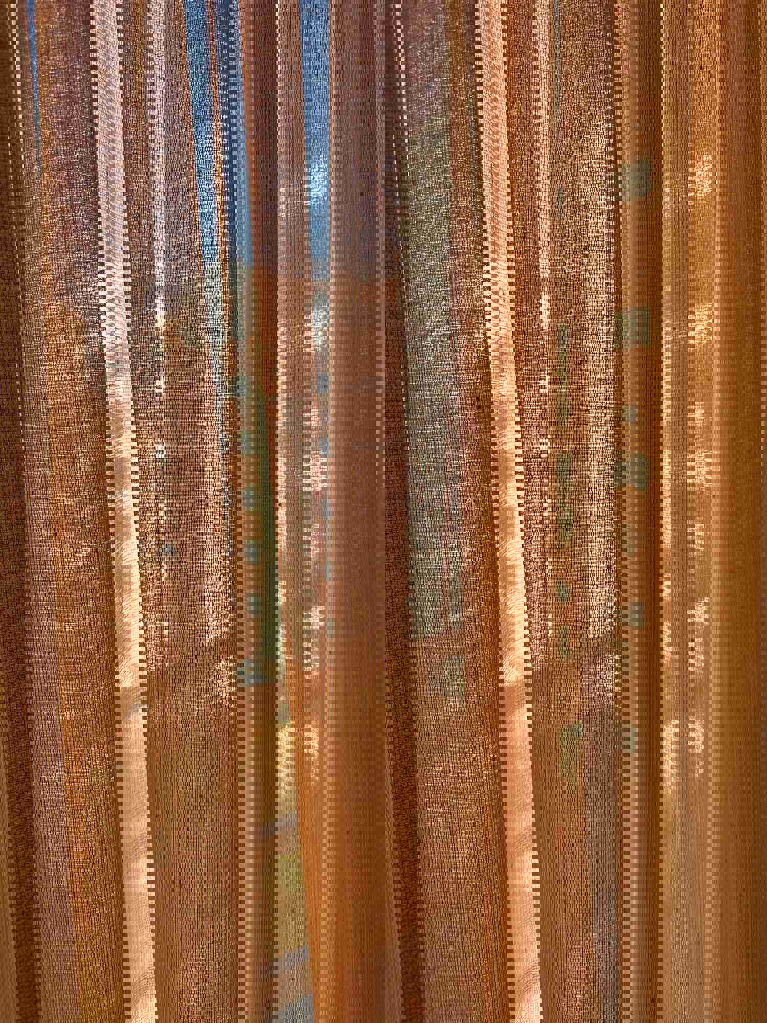 Pinch Pleated Custom Luxury Orange Sheer Curtain For Living Room