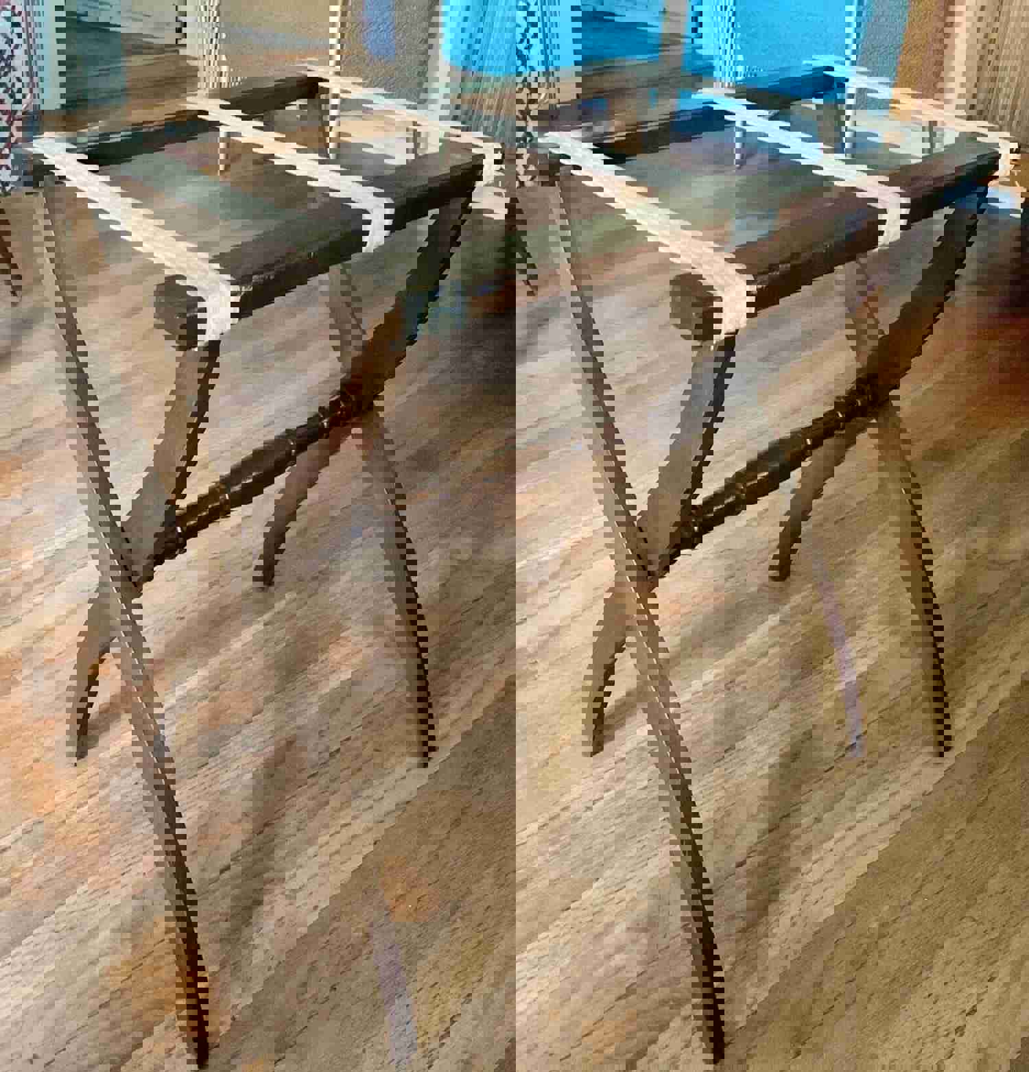 Vintage Wood Folding Rack Luggage Suitcase Stand for Travel