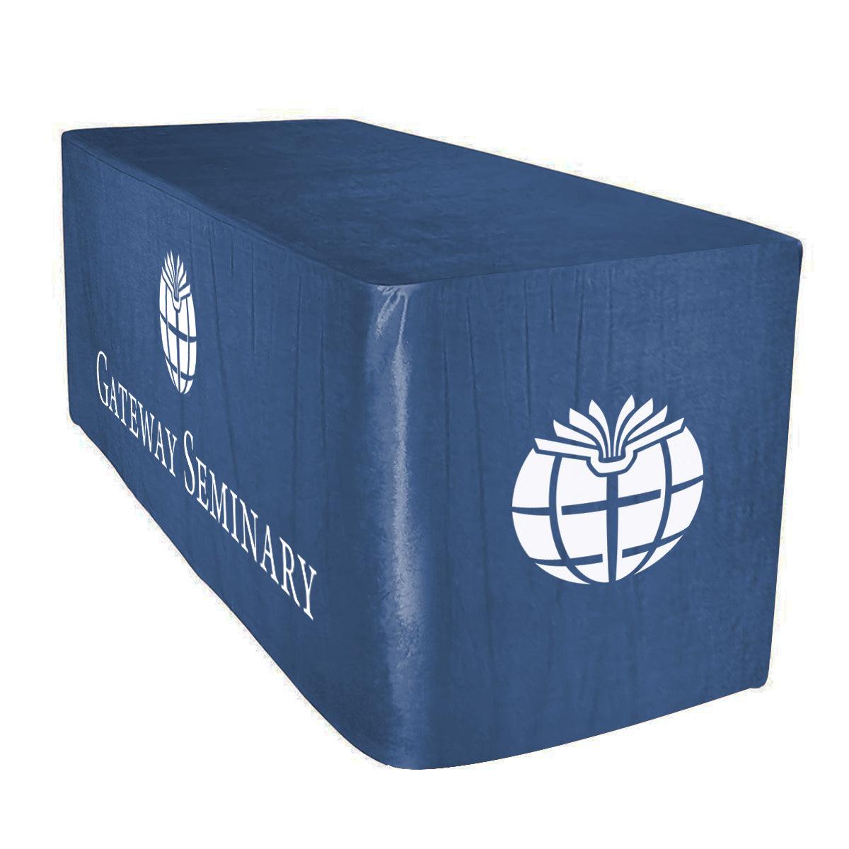 4 Custom Printed Velvet Fitted Table Cover - All Over Print