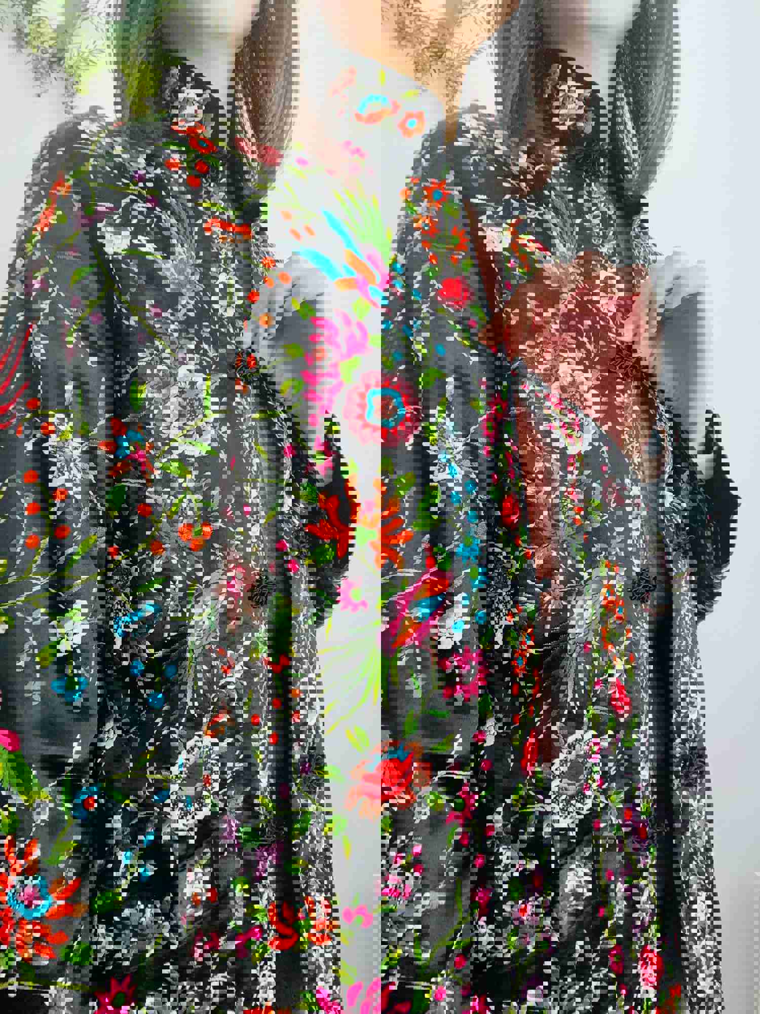 Vintage Chinese Floral Embroidered Jacket - Colorful Statement Piece