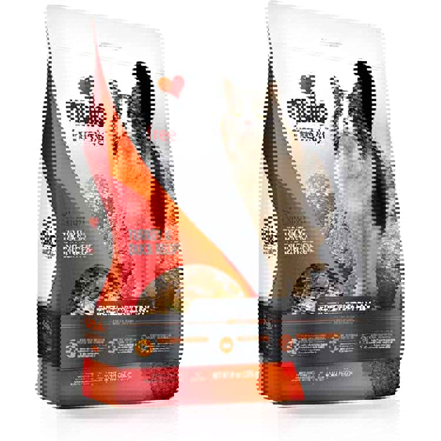 Nulo Freestyle Freeze-Dried Raw Cat Food, Turkey and Duck, 3.5 oz - Grain Free with Probiotics