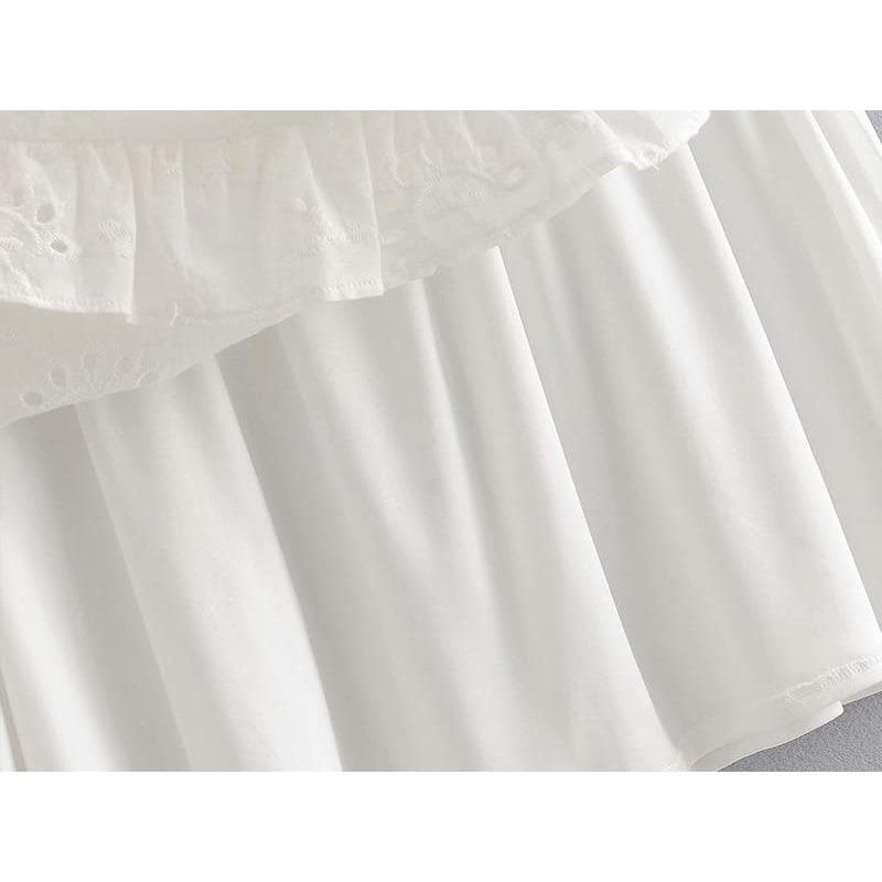 FASHION V-NECK MINI DRESS - Polyester & Cotton Casual Dress