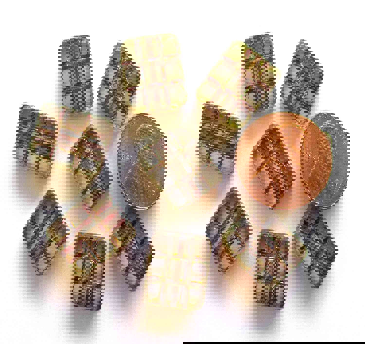 Five 15x13mm Czech Glass Square Beads - Crystal Clear Picasso Finish