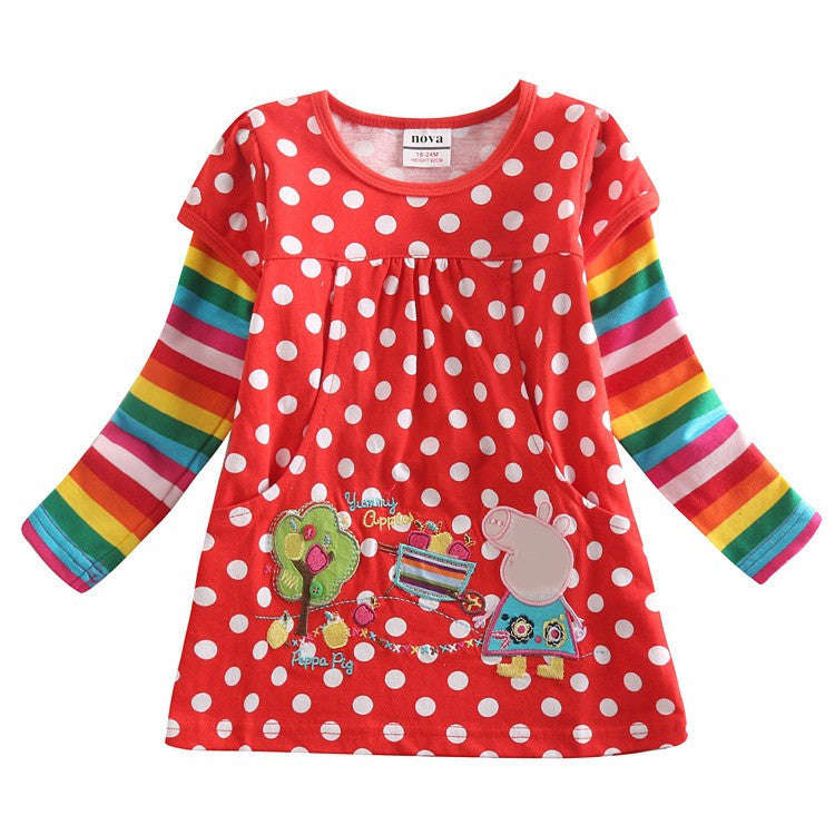 Nova Brand Girls' Long Sleeve T-Shirt with Embroidery