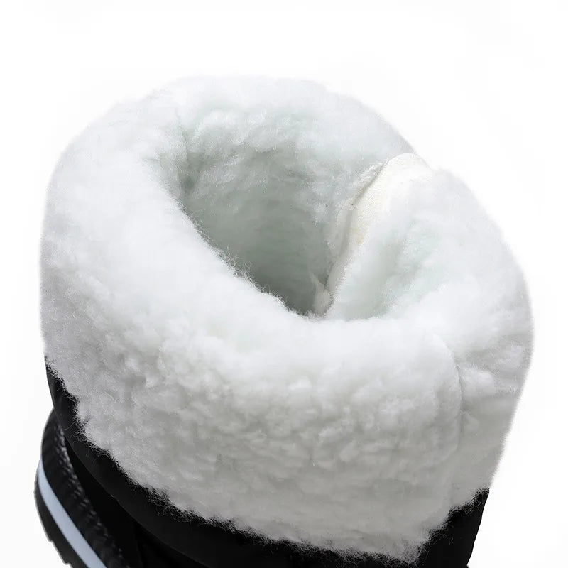 Women's Snow Boots - Platform Winter Boots with Thick Plush Waterproof Non-slip Design
