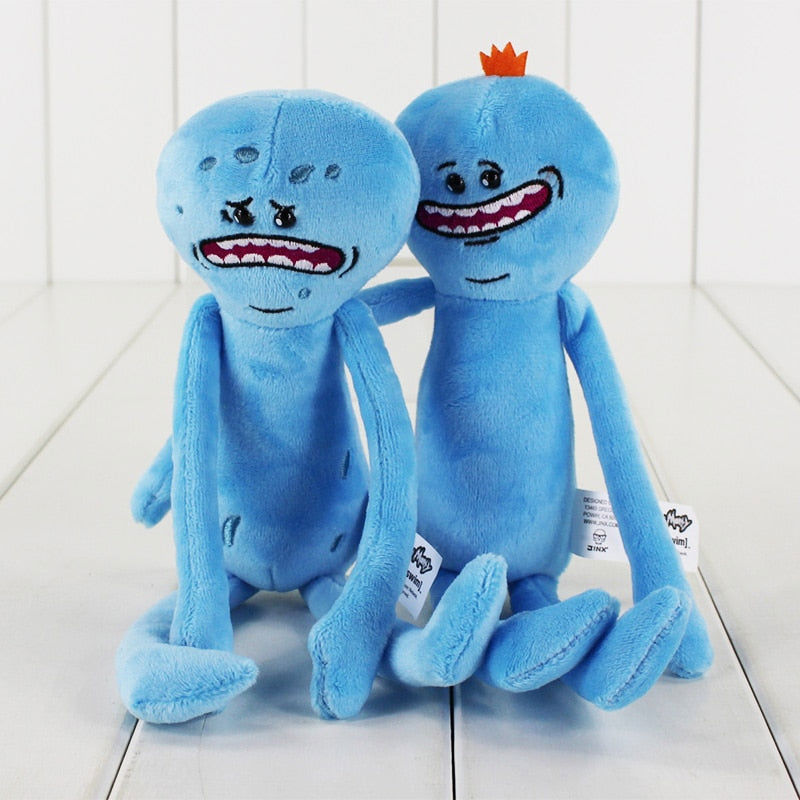 25cm Happy Sad Meeseeks Plush Doll - Rick and Morty Soft Stuffed Toy for Kids and Adults